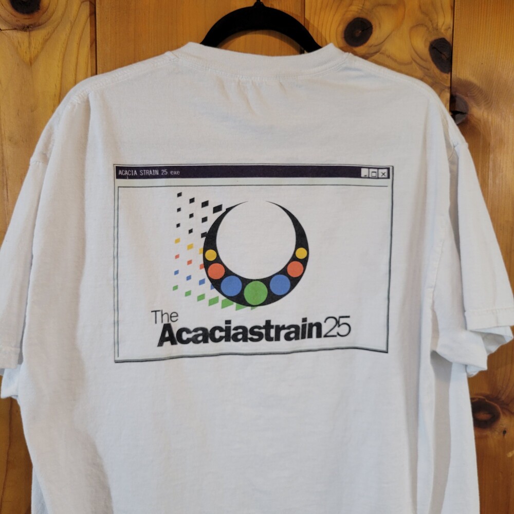 Acacia strain 25 American Apparel metalcore hardcore XL White T-Shirt Paperclip